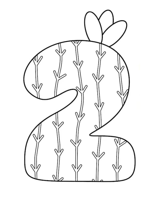 Coloriage Chiffre 2 Pour les Enfants