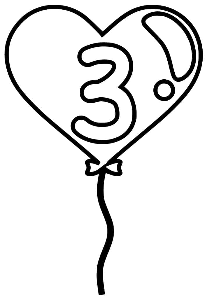 Coloriage Chiffre 3 Gratuit Pour les Enfants