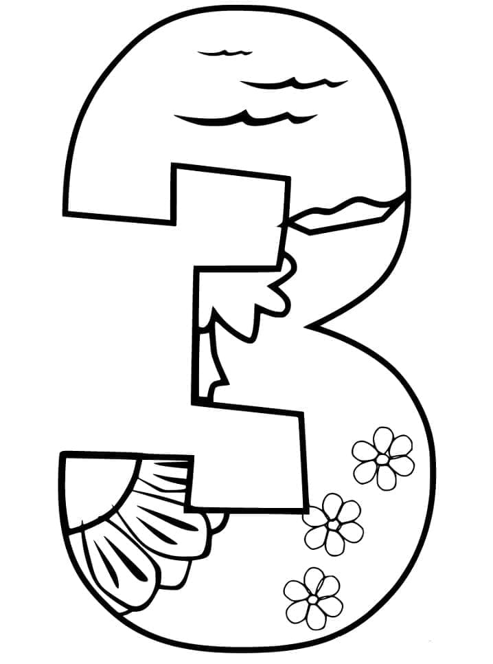 Coloriage Chiffre 3 Gratuit