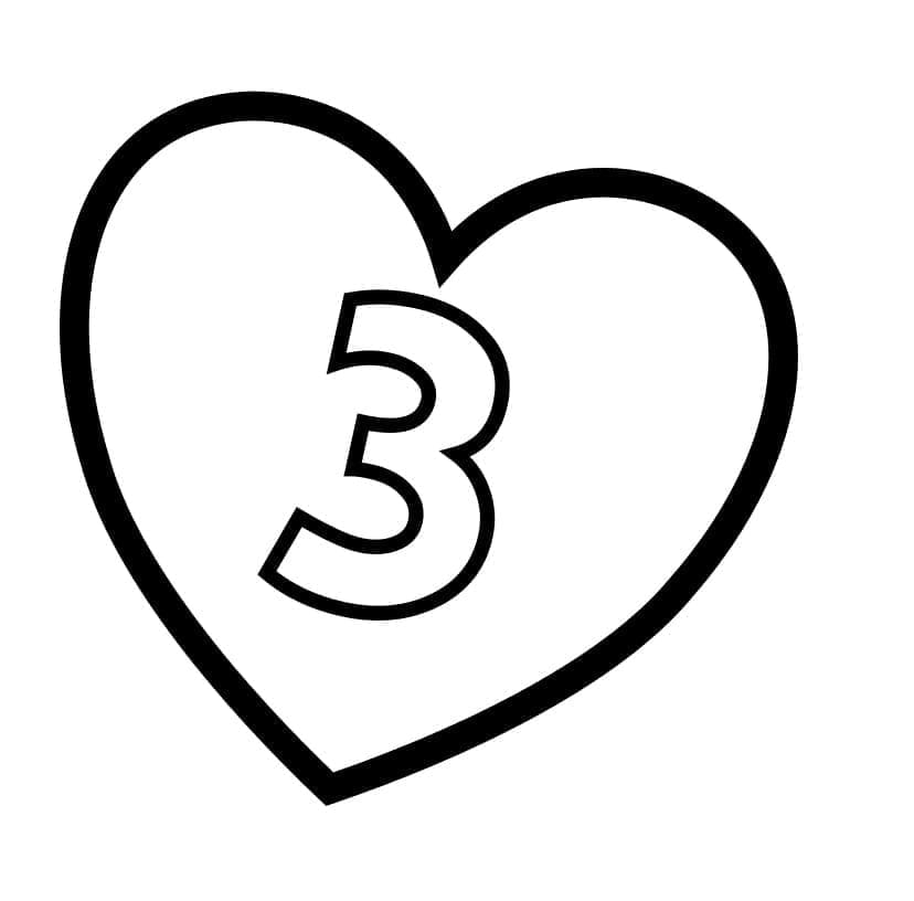 Coloriage Chiffre 3 Imprimable Pour les Enfants