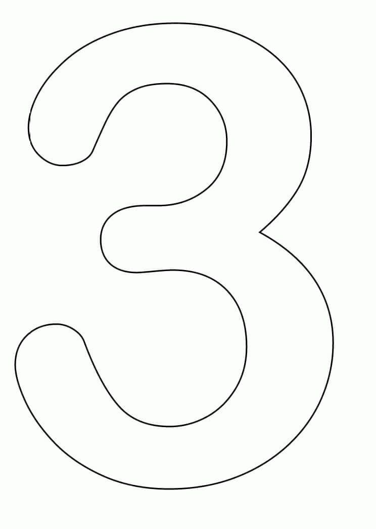 Coloriage Chiffre 3 Simple