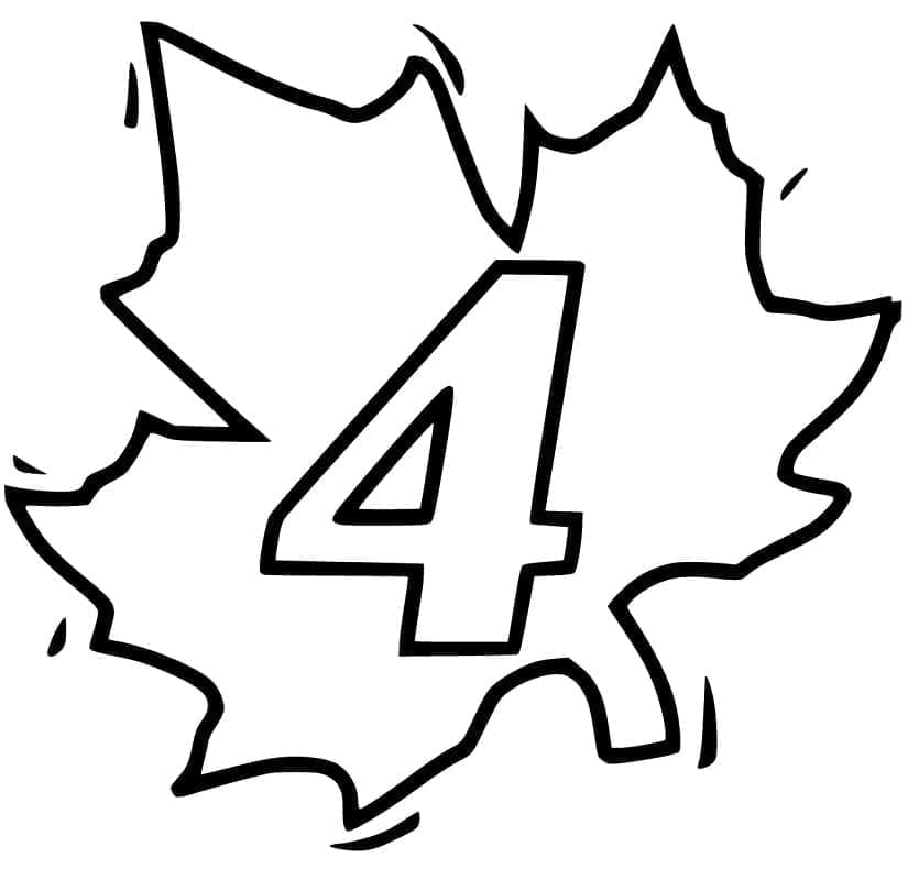 Coloriage Chiffre 4 Imprimable