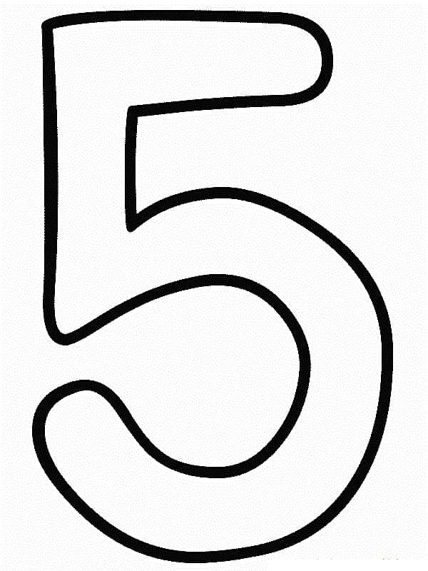 Coloriage Chiffre 5 Facile