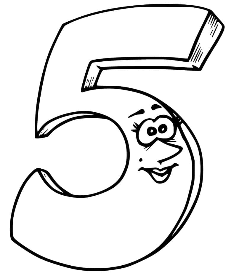 Coloriage Chiffre 5 Gratuit