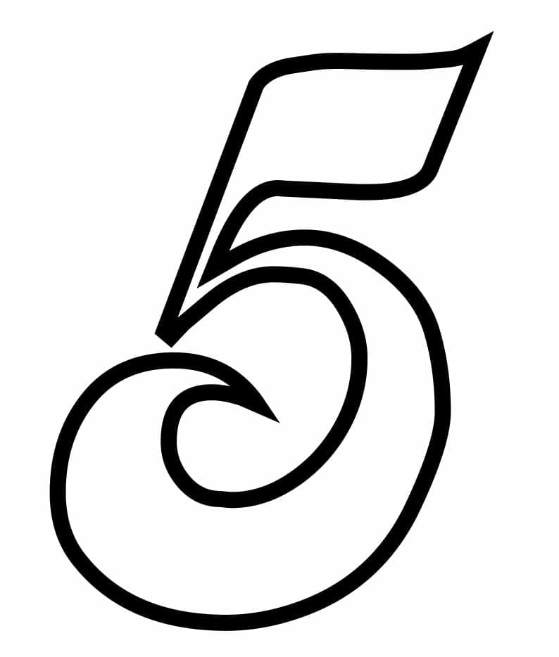 Coloriage Chiffre 5 Imprimable Gratuit