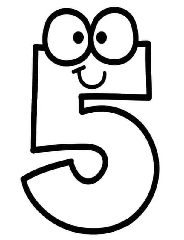 Coloriage Chiffre 5 Mignon