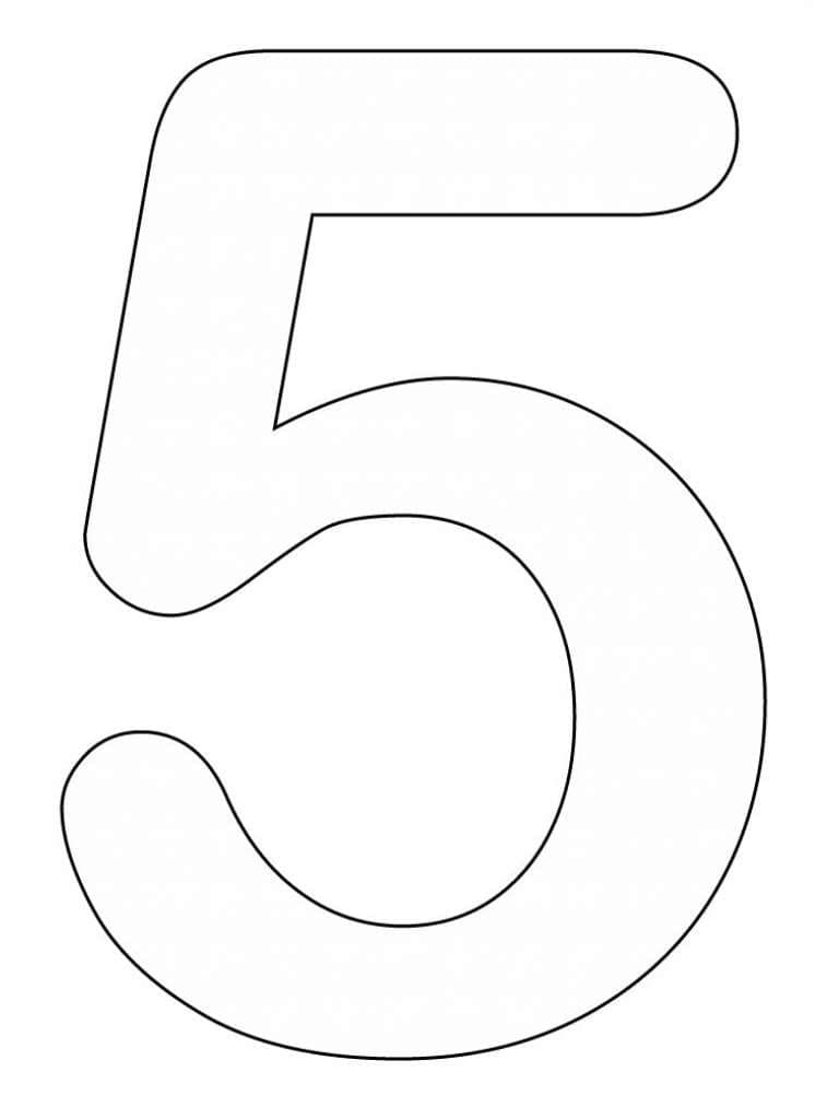 Coloriage Chiffre 5 Parfait