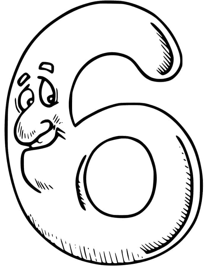 Coloriage Chiffre 6 Heureux