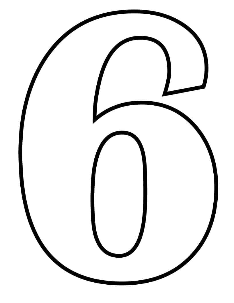 Coloriage Chiffre 6 Parfait