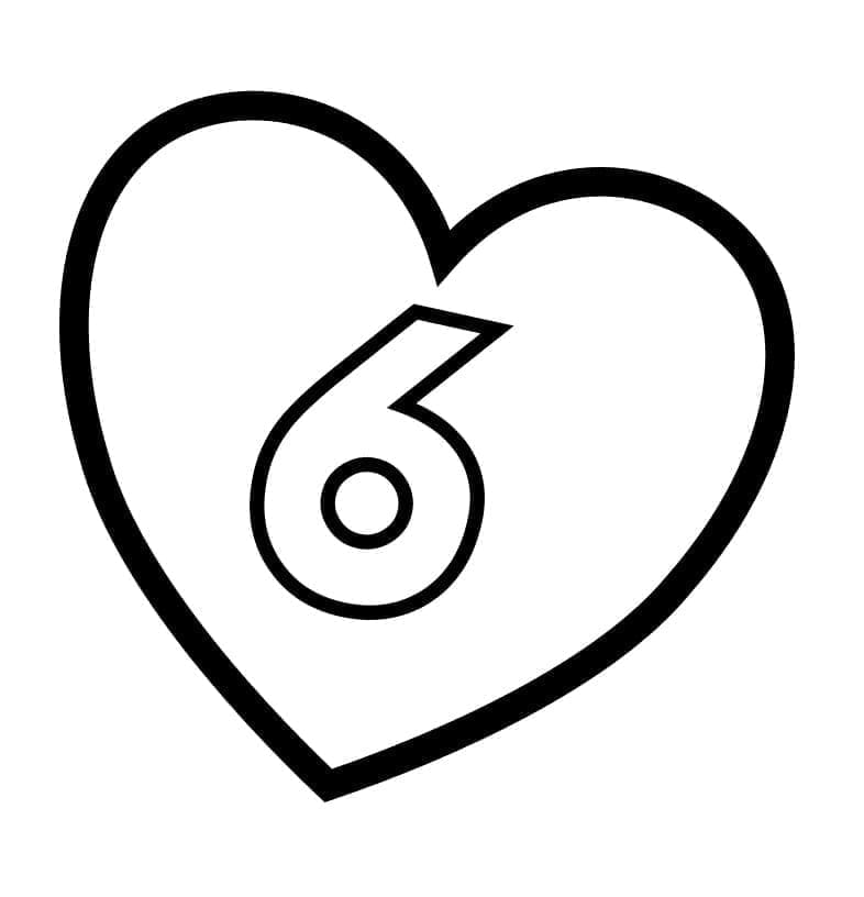 Coloriage Chiffre 6 Pour les Enfants de 3 Ans
