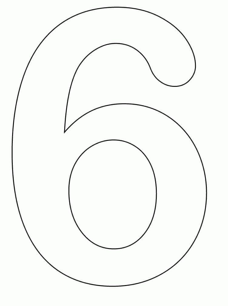 Coloriage Chiffre 6 Simple