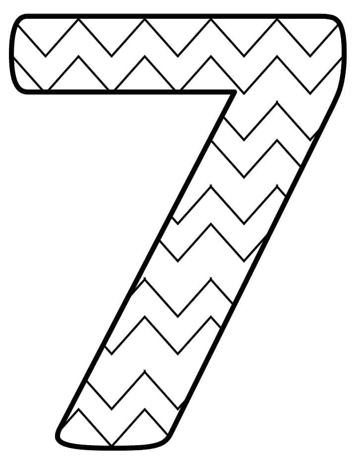 Coloriage Chiffre 7 Facile