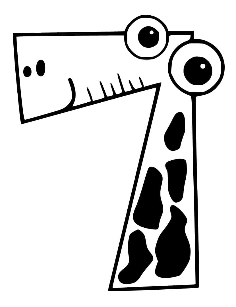 Coloriage Chiffre 7 Gratuit Pour les Enfants