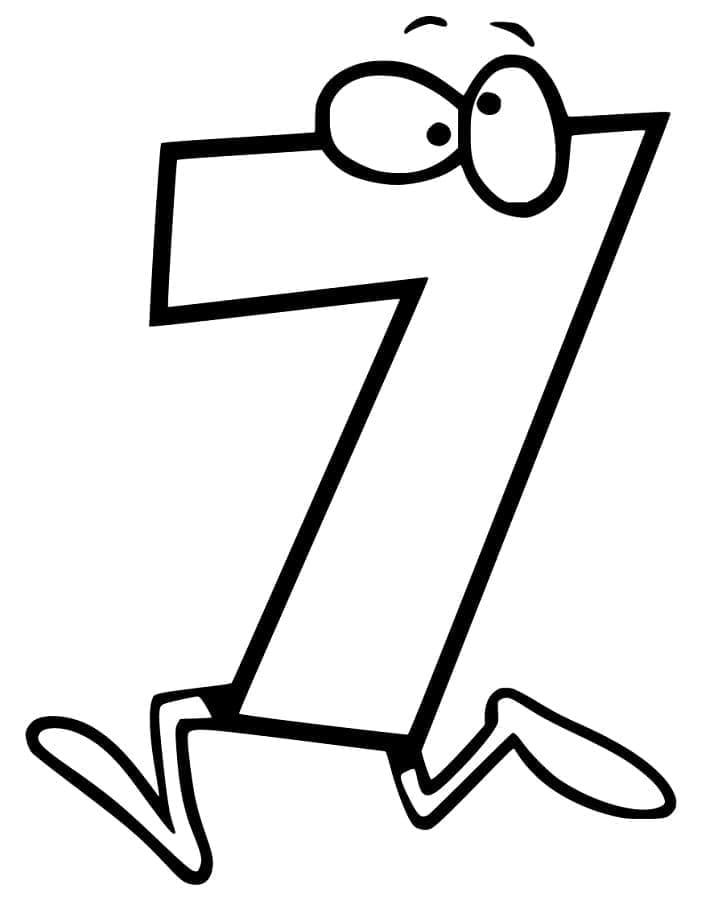 Coloriage Chiffre 7 Très Drôle