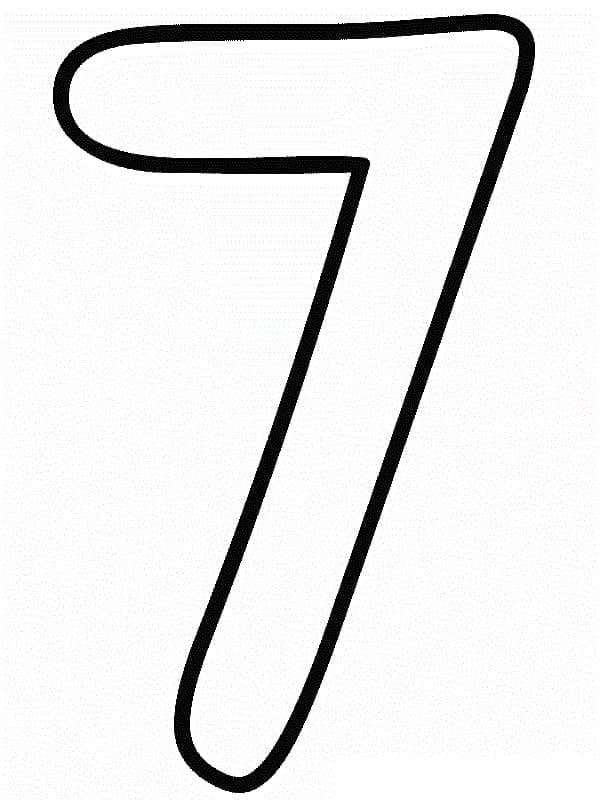 Coloriage Chiffre 7 Très Facile