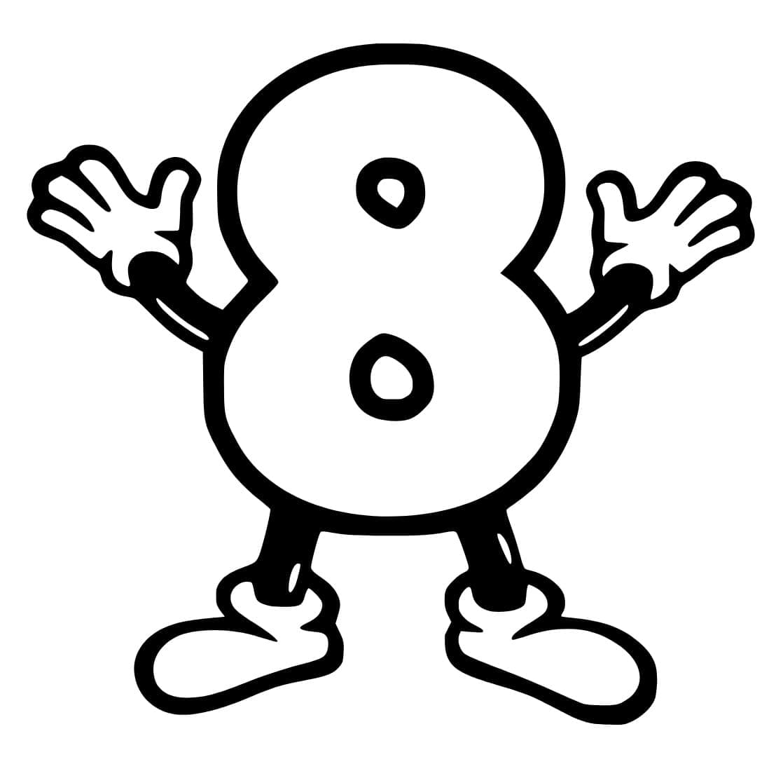 Coloriage Chiffre 8 Gratuit