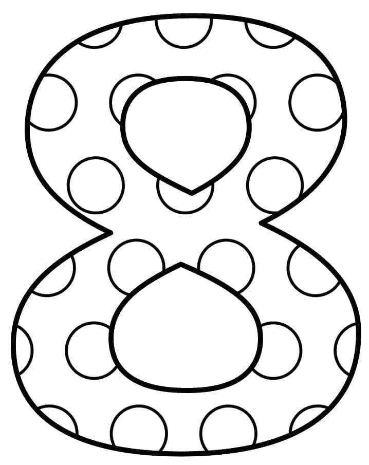 Coloriage Chiffre 8 Pour Enfants