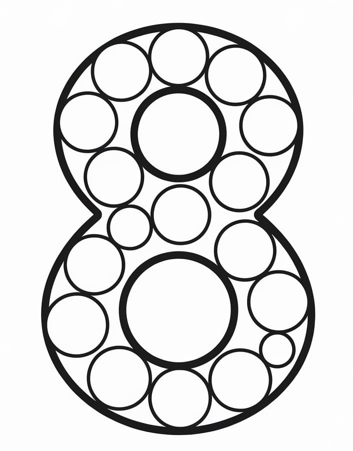 Coloriage Chiffre 8 Pour les Enfants