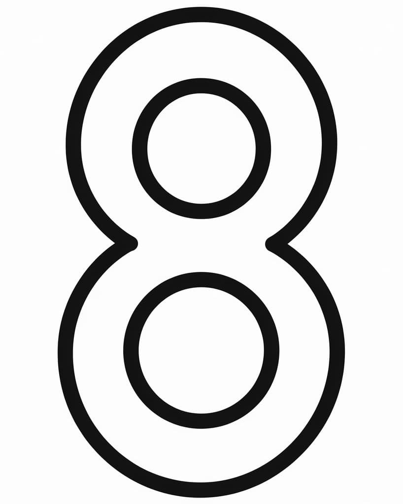 Coloriage Chiffre 8 Simple