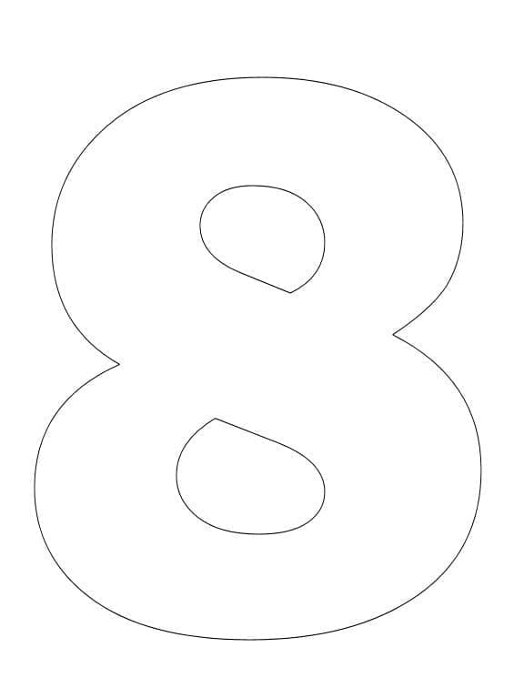 Coloriage Chiffre 8 Très Facile