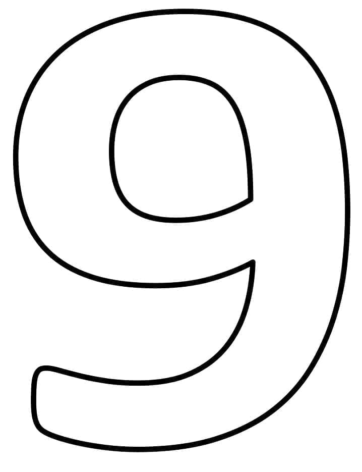 Coloriage Chiffre 9 Facile