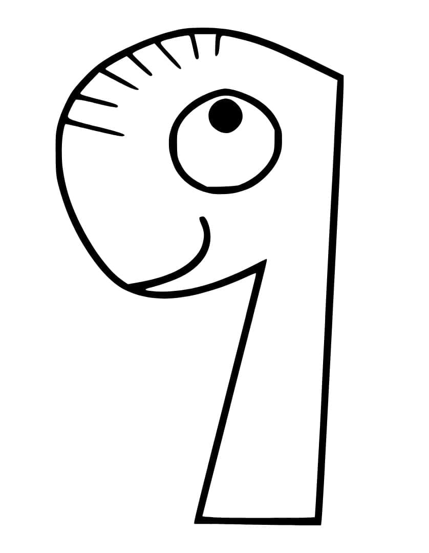 Coloriage Chiffre 9 Gratuit