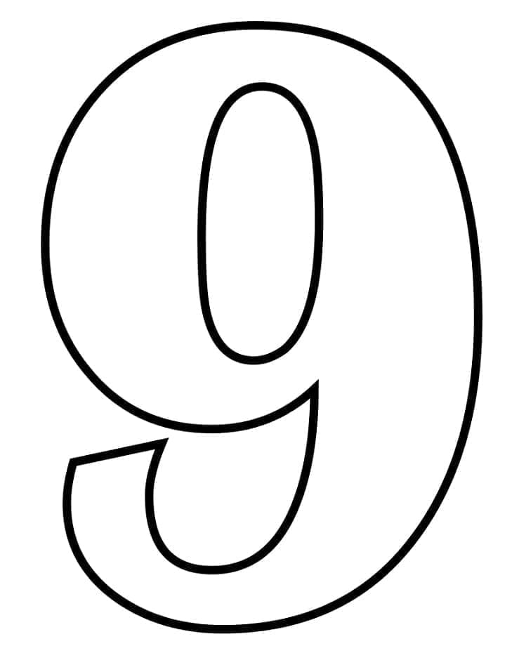 Coloriage Chiffre 9