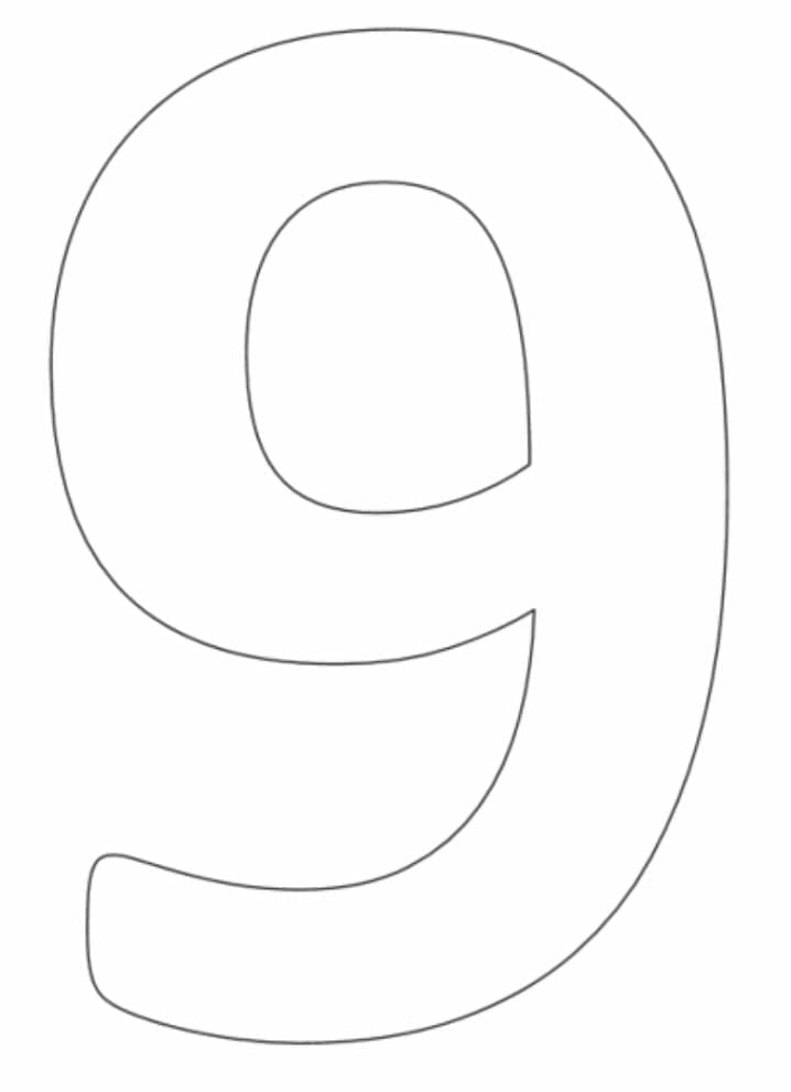 Coloriage Chiffre 9 Simple