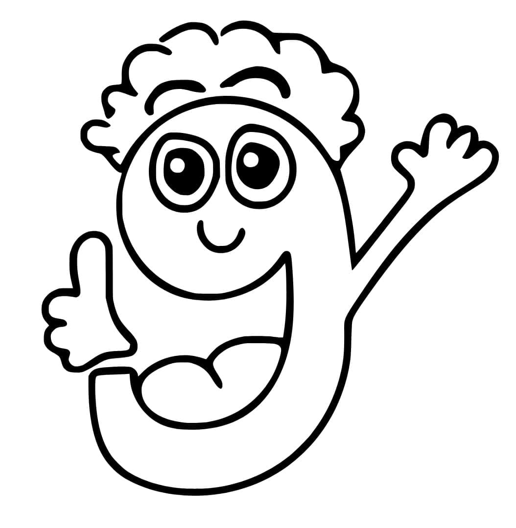 Coloriage Chiffre 9 Très Mignon