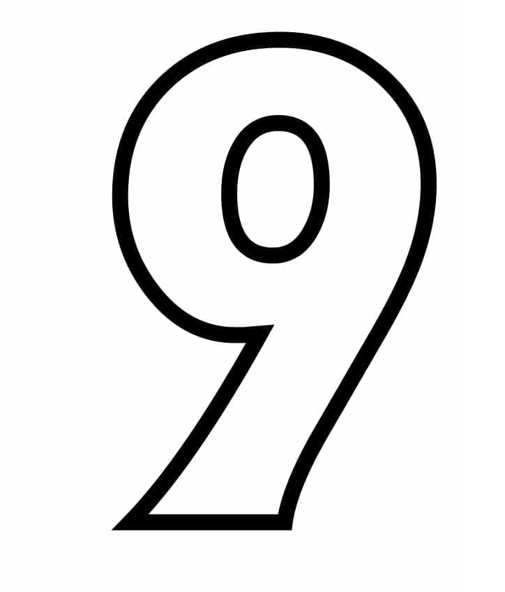 Coloriage Chiffre 9 Très Simple