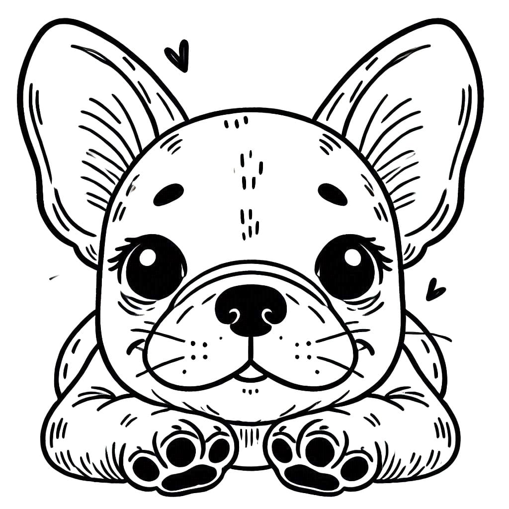 Coloriage Dessin de Bouledogue Français Gratuit