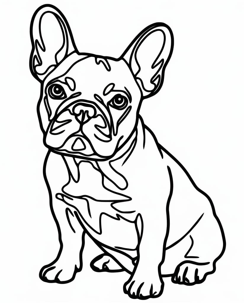 Coloriage Dessin de Bouledogue Français