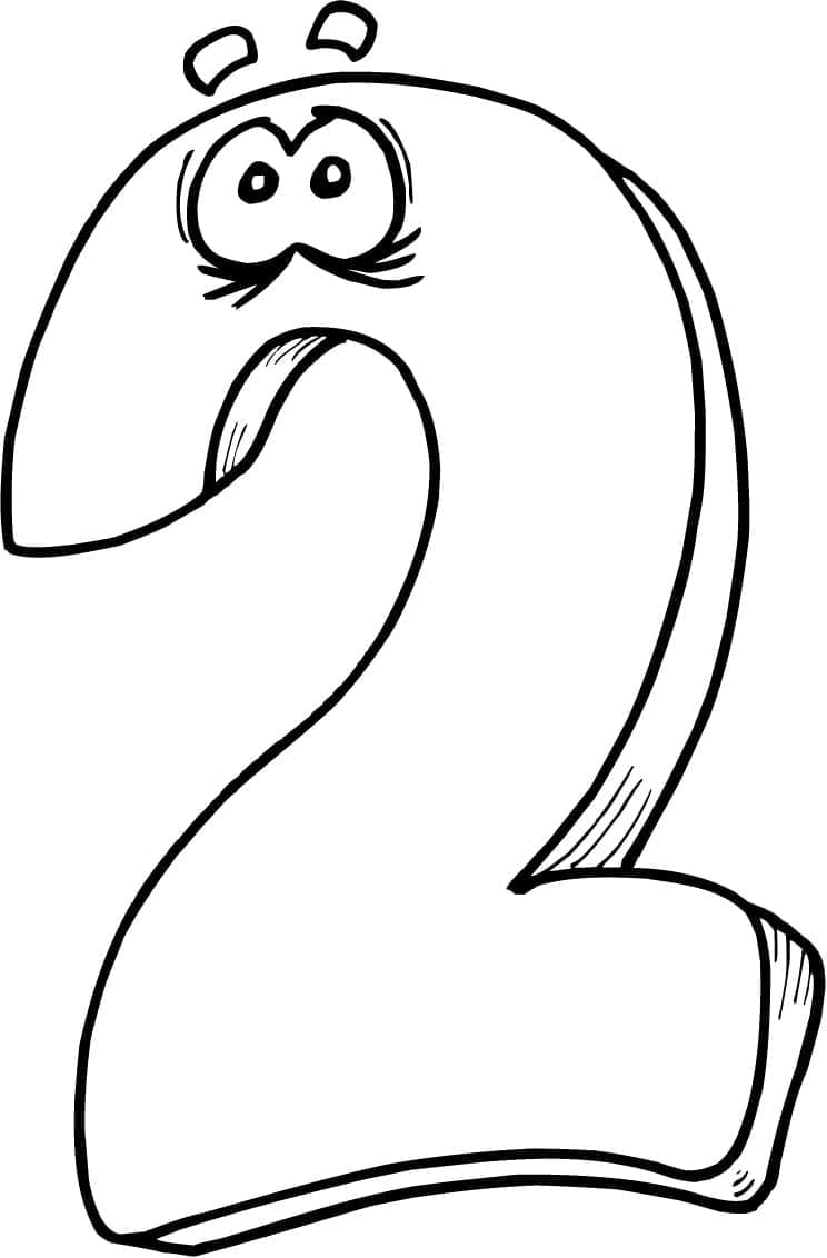Coloriage Dessin de Chiffre 2 Gratuit
