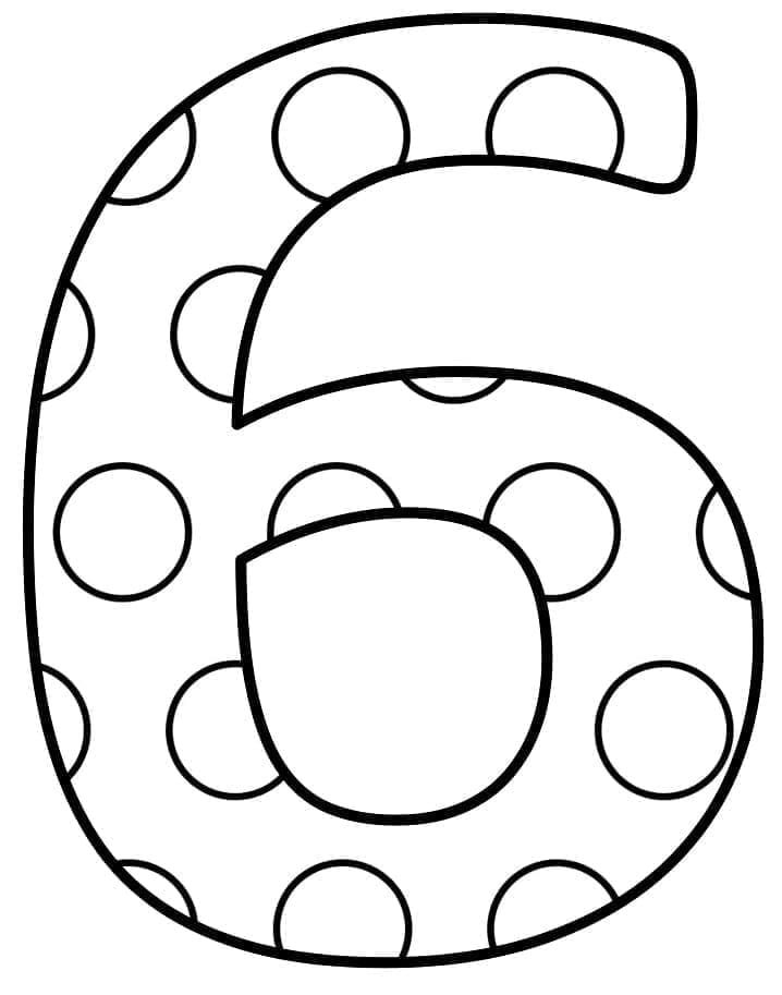 Coloriage Dessin de Chiffre 6