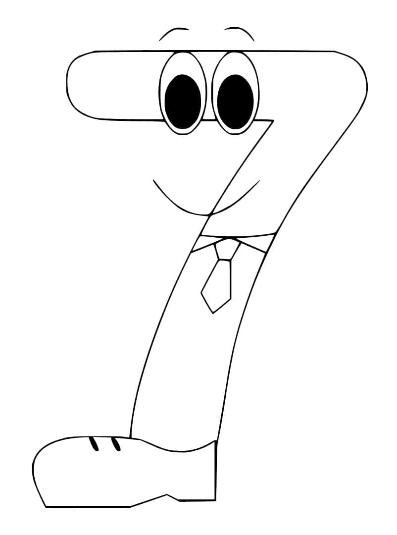 Coloriage Dessin de Chiffre 7 Gratuit