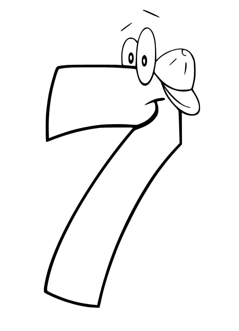 Coloriage Dessin de Chiffre 7