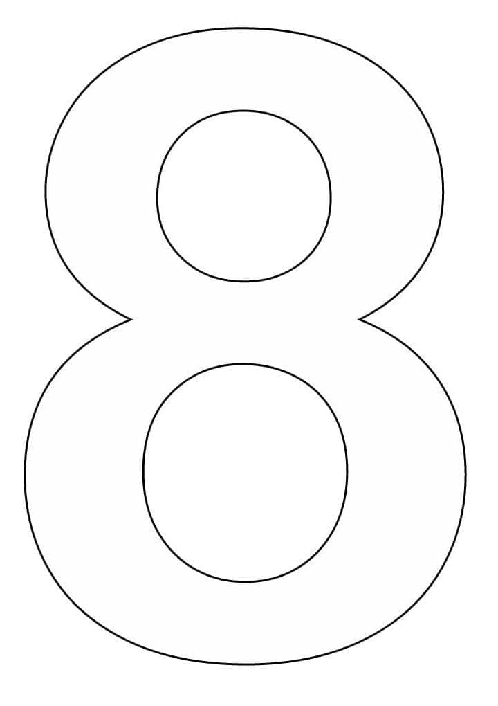 Coloriage Dessin de Chiffre 8 Gratuit