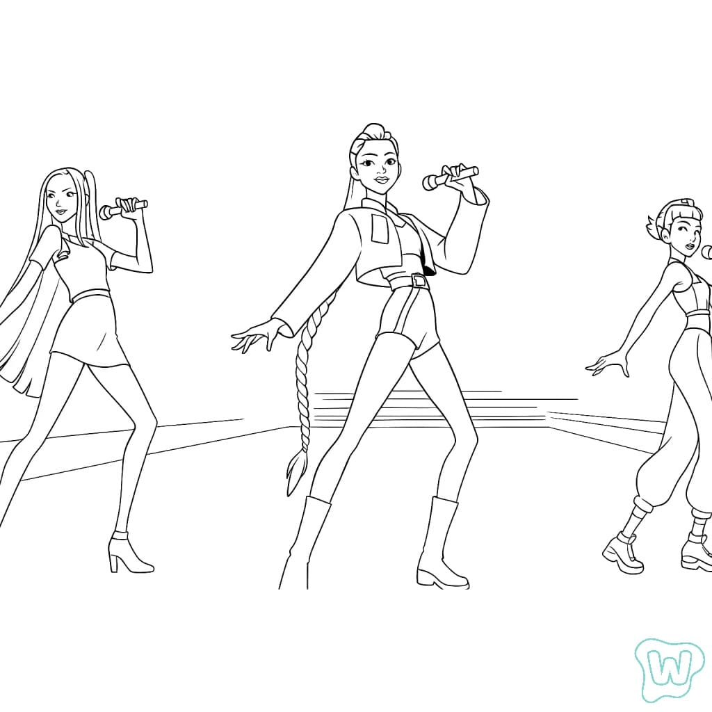 Coloriage Dessin de KPop Demon Hunters Gratuit