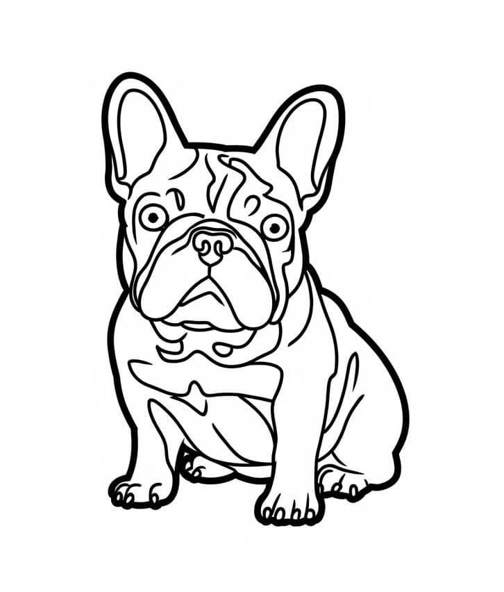 Coloriage Dessin Gratuit de Bouledogue Français