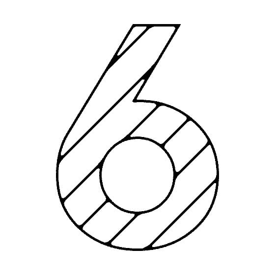 Coloriage Dessin Gratuit de Chiffre 6