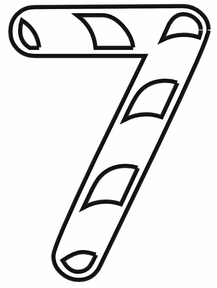 Coloriage Dessin Gratuit de Chiffre 7