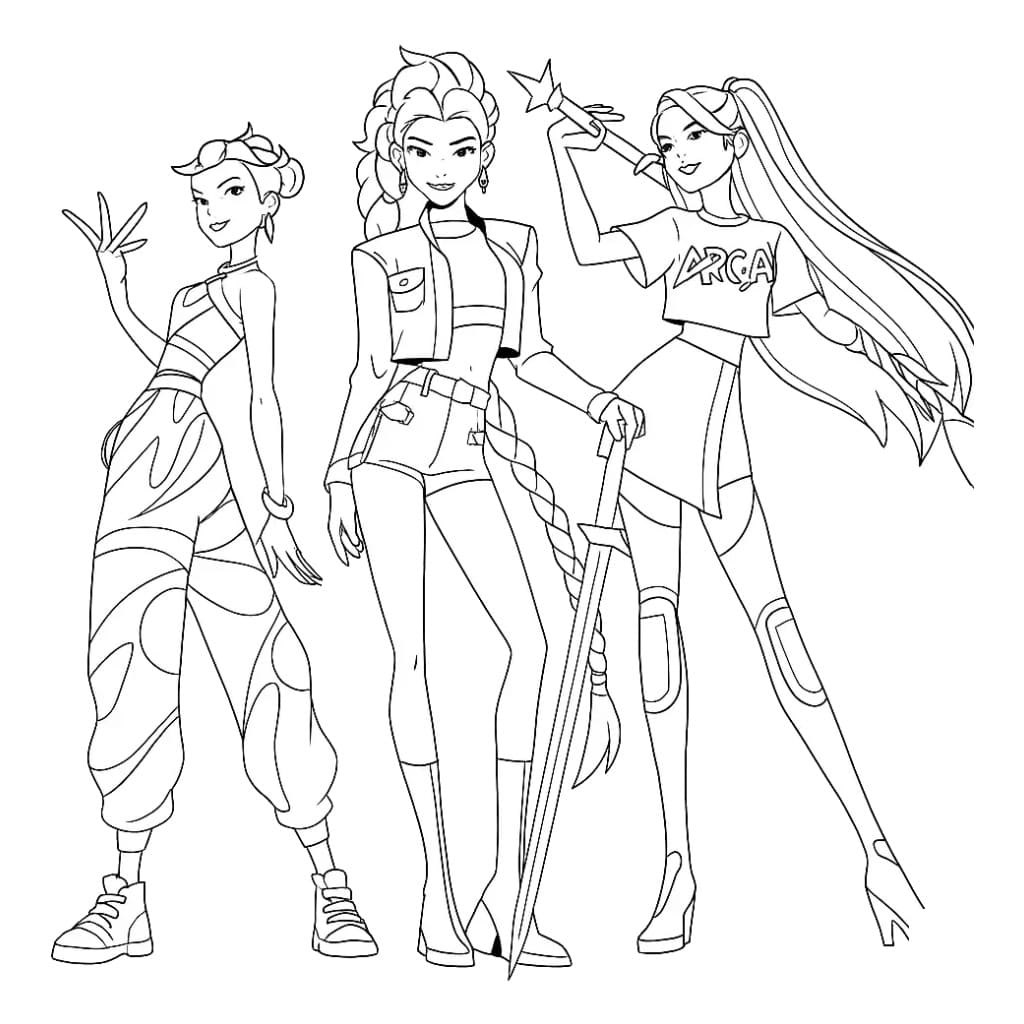 Coloriage Dessin Gratuit de KPop Demon Hunters