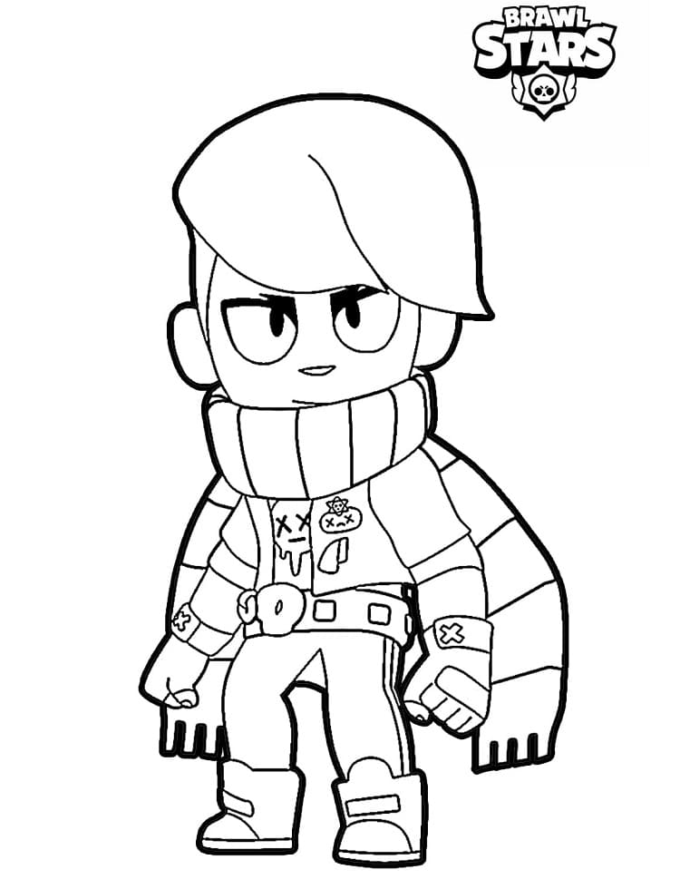 Coloriage Edgar Brawl Stars Gratuit Pour les Enfants