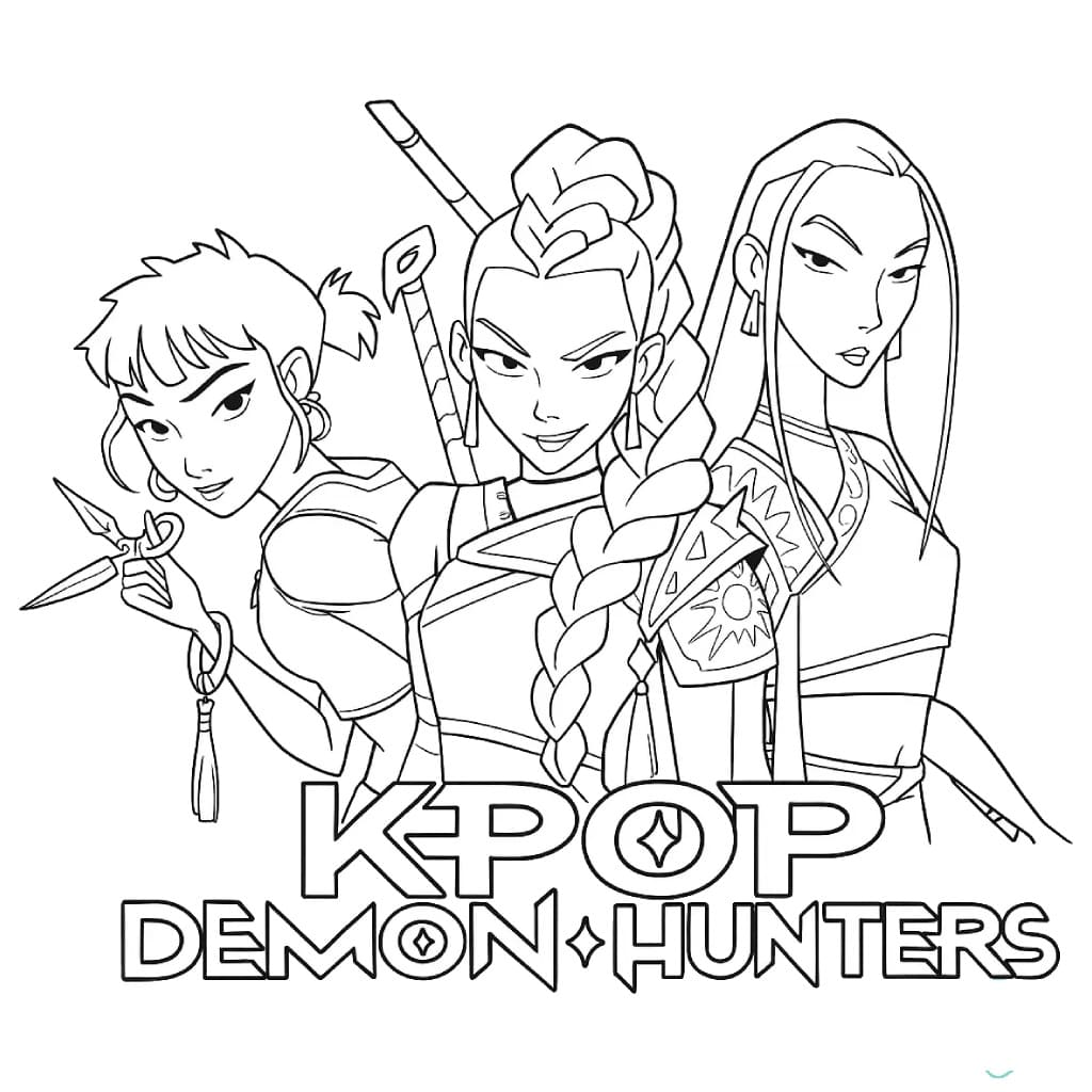 Coloriage Filles dans KPop Demon Hunters