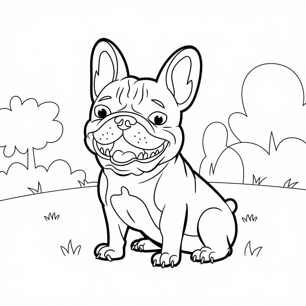 Coloriage Gratuit Bouledogue Français