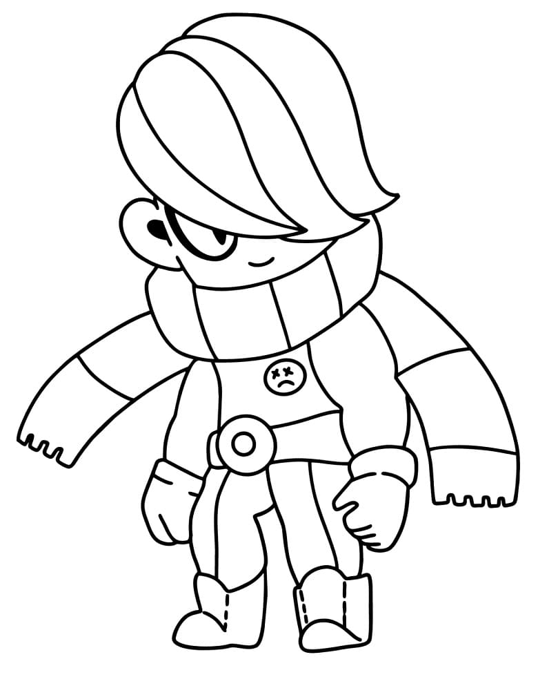 Coloriage Gratuit Edgar Brawl Stars Pour les Enfants