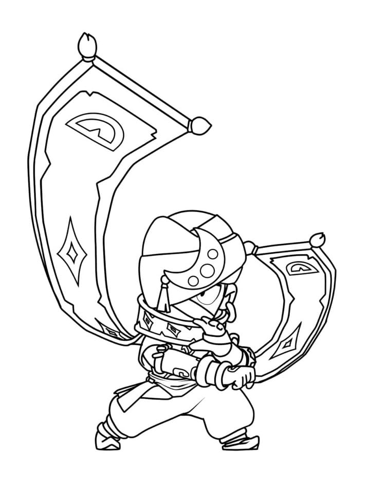 Coloriage Gratuit Edgar Brawl Stars