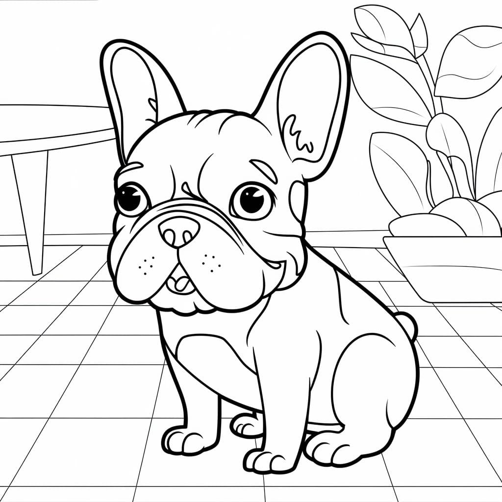 Coloriage Imprimable Bouledogue Français