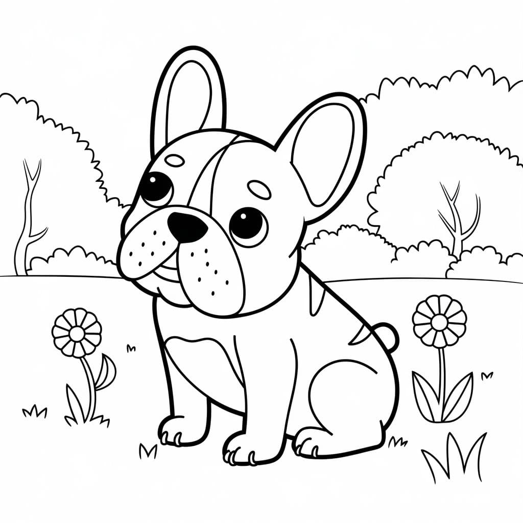 Coloriage Imprimable Gratuit Bouledogue Français