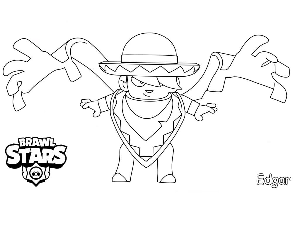 Coloriage Imprimable Gratuit Edgar Brawl Stars Pour les Enfants